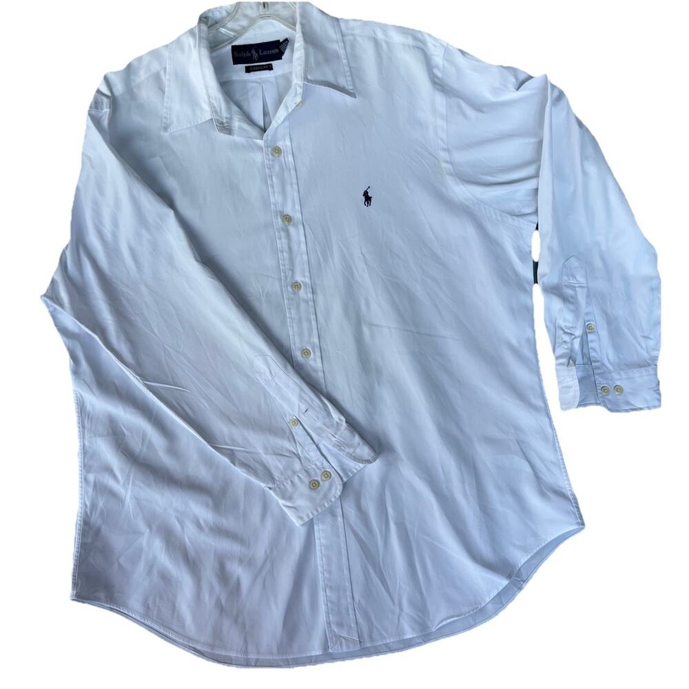 Vintage Polo Ralph Lauren Dress Shirt Mens 16.5-32-33 White Classic Fit Cotton